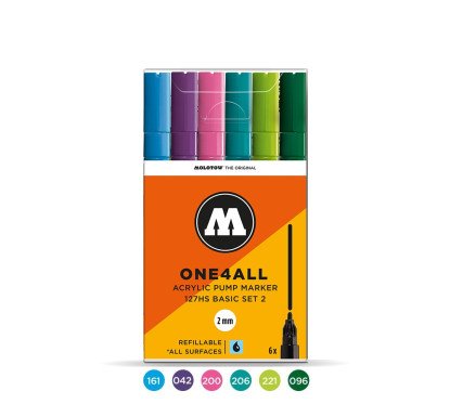Akrilinis žymeklis ONE4ALL 127HS 2 mm  x 6 vnt Basic Set 2