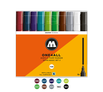 Akrilinis žymeklis One4All 227HS Wallet Basic-Set 2 6 pcs.