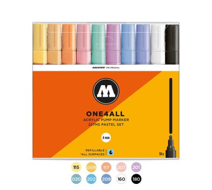 Akrilinis žymeklis One4All 227HS 4mm Wallet Pastel-Set 10 pcs.