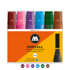 Akrilinis žymeklis ONE4ALL 627HS 15 mm  x 6 vnt  Nr2
