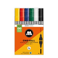 Akrilinis žymeklis ONE4ALL Twin 1,5+4 mm x 6 vnt