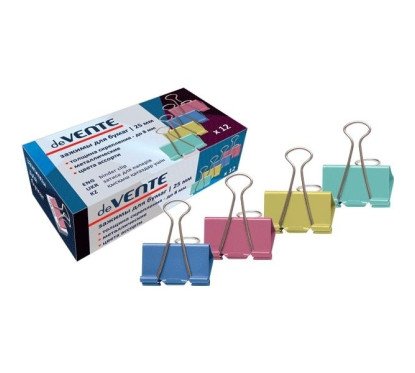 Spaustukai spalvoti met. 25mm, 12vnt.