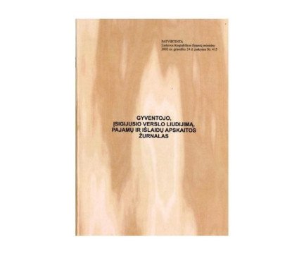 Gyventojo, įsigijusio verslo liudijimą, pajamų ir išlaidų apskaitos žurnalas