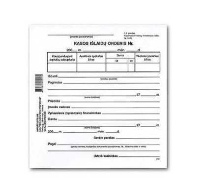 Kasos išlaidų orderiai