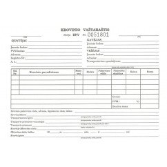 Krovinio važtaraštisA5 SC su Nr