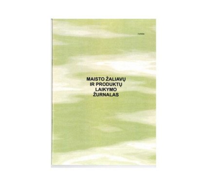 Maisto žaliavų ir produktų laikymo žurnalas