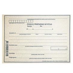 Pinigų priėmimo kvitai be Nr