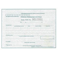 Pinigų priėmimo kvitai su Nr