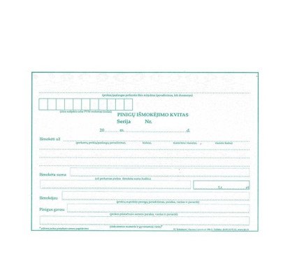 Pinigų įšmokėjimo kvitai 100 l. A5