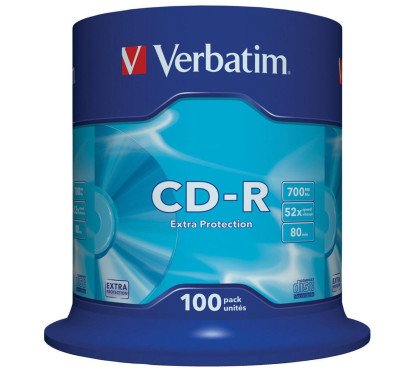 Verbatim CD-R 700 MB x 100, iešmas