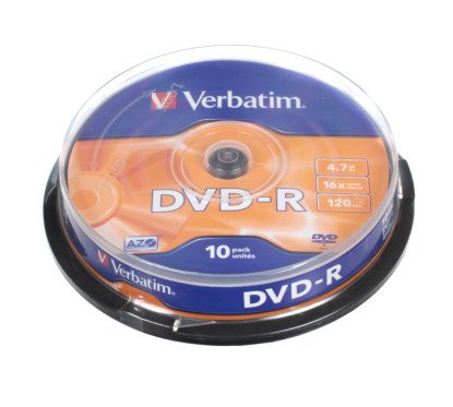 Verbatim DVD-R 4,7GB x 10, iešmas