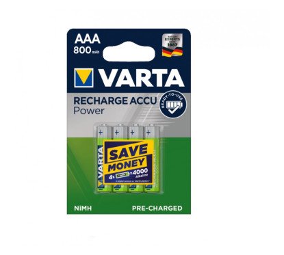 Įkraunami elementai Varta AAA 800mAh, 4vnt.