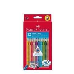 Pieštukai spalv.tirbriauniai Jumbo 12vnt.+drožt.