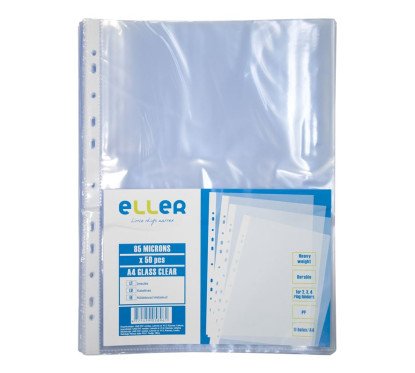 Įmautės A4 skaidr.Eller, 85mic,50vnt.