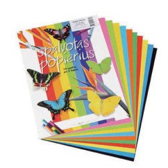 Popierius spalvotas ryškios 10 sp.x 5 lapai, 80 g/m²