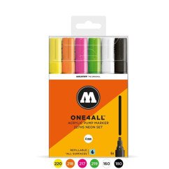 Akrilinis žymeklis ONE4ALL 227HS 4 mm  x 6 vnt Neon Set