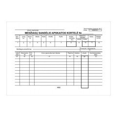 Medžiagų sandėlio apskaitos kortelė A5