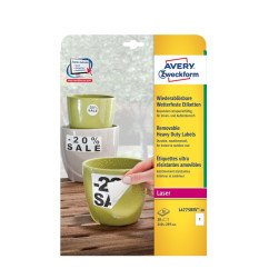 Lipdukai Avery A4,210x297mm poliest.,baltos sp.,20vnt.