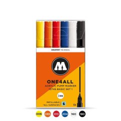 Akrilinis žymeklis ONE4ALL 127HS 2 mm  x 6 vnt Basic Set 1