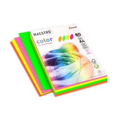 Neoninių spalvų popieriaus rinkinys A4