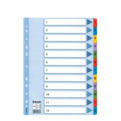 Skiriamieji lapai Esselte spalvoti su skaičiais