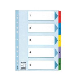 Skiriamieji lapai Esselte spalvoti su skaičiais