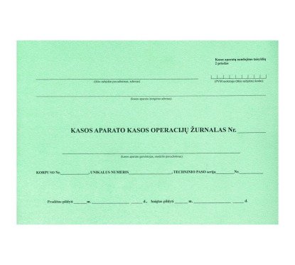 Kasos operacijų žurnalas A4 horizontalus
