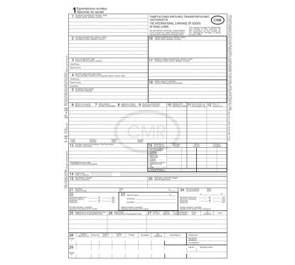 CMR važtaraščių komplektas