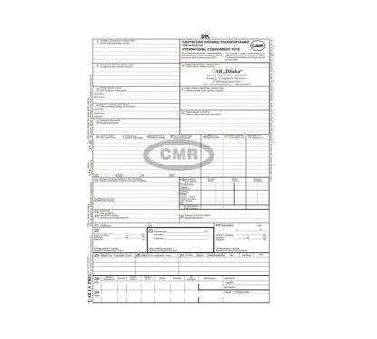 CMR važtaraščių komplektas