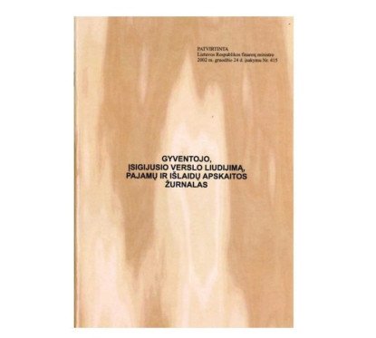 Gyventojo, įsigijusio verslo liudijimą, pajamų ir išlaidų apskaitos žurnalas