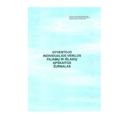 Gyventojo individualios veiklos pajamų-išlaidų apskaitos žurnalas