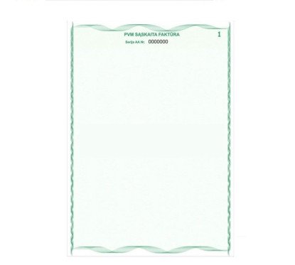 PVM sąsk.- faktūra A4 su Nr, 100 kompl.(1+1)