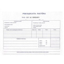 PVM sąskaita faktūra A5 SC(1+1) su Nr.