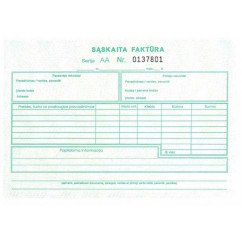 Sąskaita- faktūra A5 SC(1+1) su Nr.