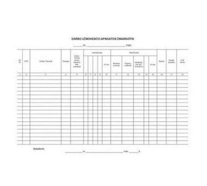 Darbo užmokesčio apskaitos žiniaraštis