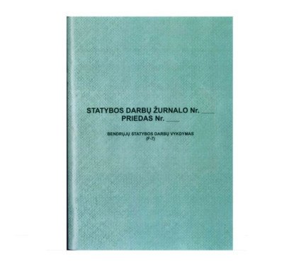 Statybos darbų žurnalo priedas F-7