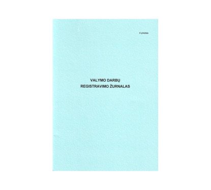 Valymo darbų registravimo žurnalas