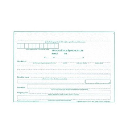 Pinigų įšmokėjimo kvitai 100 l. A5