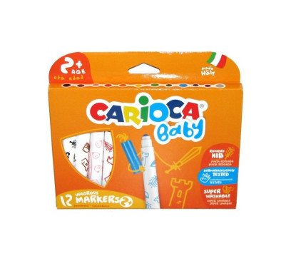 Flomasteriai Super Baby Carioca 12sp.(nuplaumi)