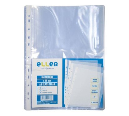 Įmautės A4 skaidr.Eller, 85mic,50vnt.