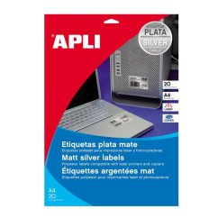 Lipnios etiketės APLI A4 sidabrinis 20 lap.