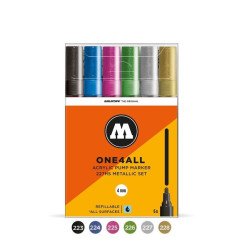 Akrilinis žymeklis ONE4ALL 227HS 4 mm  x 6 vnt Metallic Set
