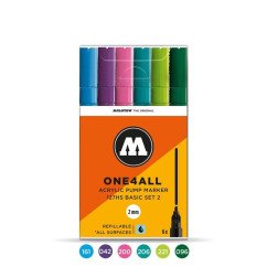 Akrilinis žymeklis ONE4ALL 127HS 2 mm  x 6 vnt Basic Set 2