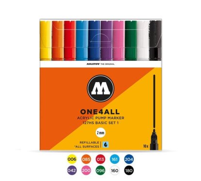 Akrilinis žymeklis One4All 127HS 2 mmWallet Basic-Set 1 10 pcs.