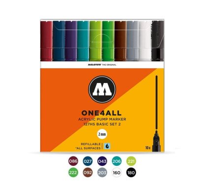 Akrilinis žymeklis One4All 127HS 2mm Wallet Basic-Set 2 10 pcs.