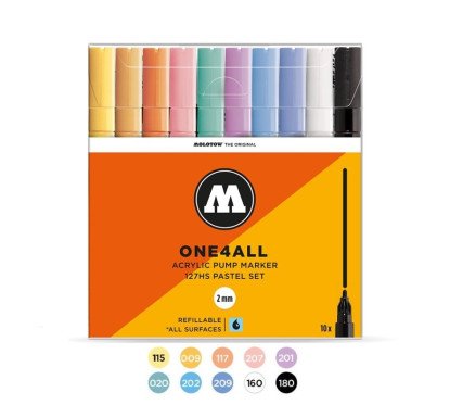 Akrilinis žymeklis One4All 127HS 2mm Wallet Pastel-Set 10 pcs.