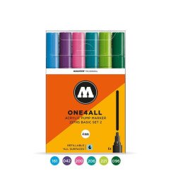 Akrilinis žymeklis One4All 227HS 4mm Wallet Basic-Set 2 6 pcs.
