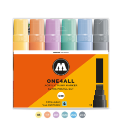 Akrilinis žymeklis ONE4ALL 627HS 15 mm x 6 vnt Pastel