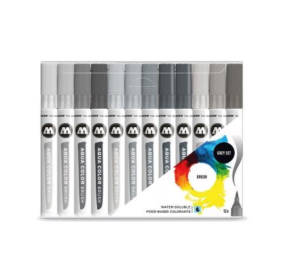 Rinkinys AQUA COLOR BRUSH GREY SET