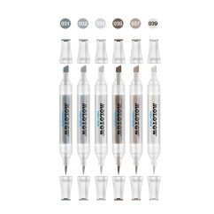 Žymeklis Aqua Twin 1mm/2-6mm Grey Set 2